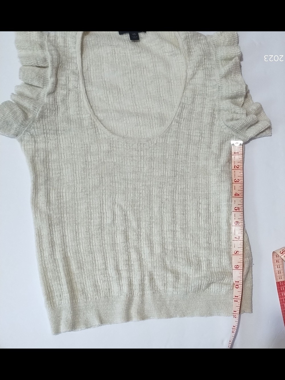 J. Crew Ribbed Knit Top XS Cream Sleeveless - Picture 3 of 5